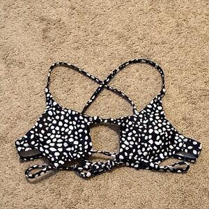 Zaful Black and White Bikini Top